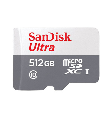 Speicherkarte Ultra SDSQUNR-512G-GN3MN, Micro-SDXC, Class 10, bis 100 MB/s, 512 GB