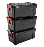 Aufbewahrungsbox Multi 6168, außen 39,5x78x56cm, Polypropylen schwarz/rot