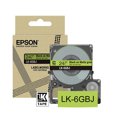 Schriftband LK LK-6GBJ C53S672079, 24 mm schwarz auf grün