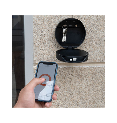 Smile Schlüsselkasten schwarz mit 2 Haken Elektronikschloss