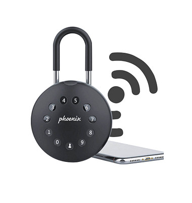 Smile Schlüsselkasten schwarz mit 2 Haken Elektronikschloss