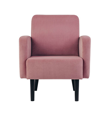 Sessel LISBOA rosa schwarz Stoff