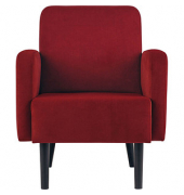 Sessel LISBOA rot schwarz Stoff