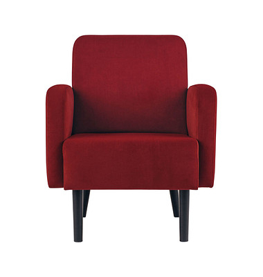 Sessel LISBOA rot schwarz Stoff