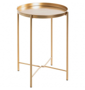 Beistelltisch 25266, 50cm (H), 39x39cm (BxT), rund, gold / gold