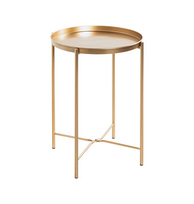Beistelltisch 25266, 50cm (H), 39x39cm (BxT), rund, gold / gold