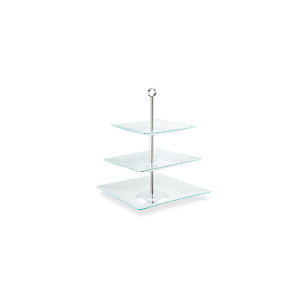 4052025320805 - Etagere 3-stöckig eckig Cupcakes Kekse Snacks Obst Glas Edelstahl Servierständer transparent silber - Relaxdays 4052025320805 - Etagere 3-stöckig eckig Cupcakes Kekse Snacks Obst Glas Edelstahl Servierständer transparent silber - Relaxdays
