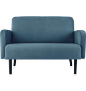 2-Sitzer Sofa LISBOA blau schwarz Stoff