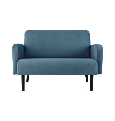 2-Sitzer Sofa LISBOA blau schwarz Stoff