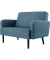 2-Sitzer Sofa LISBOA blau schwarz Stoff