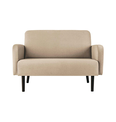 2-Sitzer Sofa LISBOA elfenbein schwarz Stoff