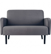 2-Sitzer Sofa LISBOA grau schwarz Stoff