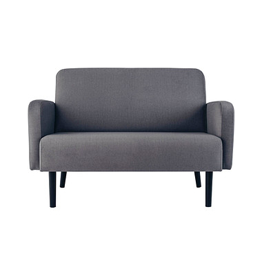 2-Sitzer Sofa LISBOA grau schwarz Stoff