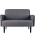 2-Sitzer Sofa LISBOA grau schwarz Stoff
