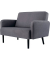 2-Sitzer Sofa LISBOA grau schwarz Stoff