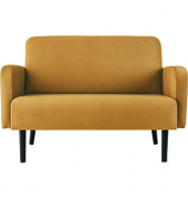 2-Sitzer Sofa LISBOA safran schwarz Stoff