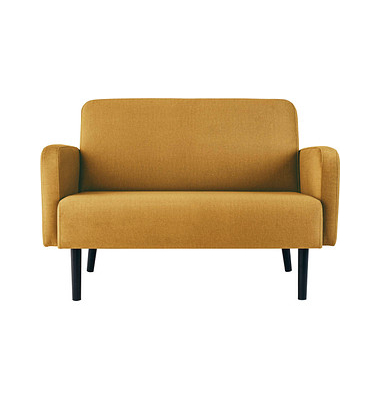 2-Sitzer Sofa LISBOA safran schwarz Stoff