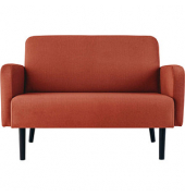 2-Sitzer Sofa LISBOA rost schwarz Stoff