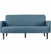 3-Sitzer Sofa LISBOA blau schwarz Stoff