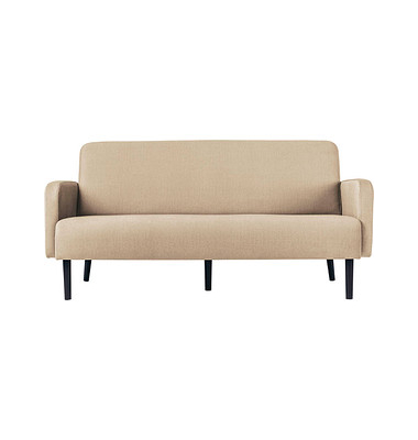 3-Sitzer Sofa LISBOA elfenbein schwarz Stoff