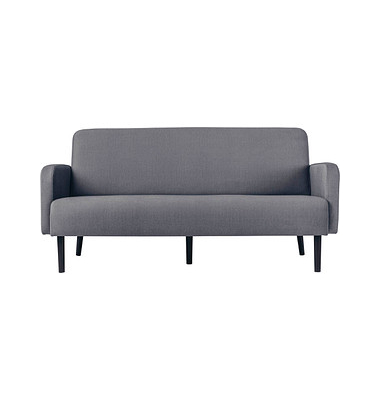 3-Sitzer Sofa LISBOA grau schwarz Stoff