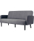 3-Sitzer Sofa LISBOA grau schwarz Stoff