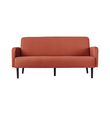 3-Sitzer Sofa LISBOA rost schwarz Stoff