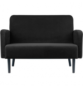 2-Sitzer Sofa LISBOA schwarz schwarz Stoff