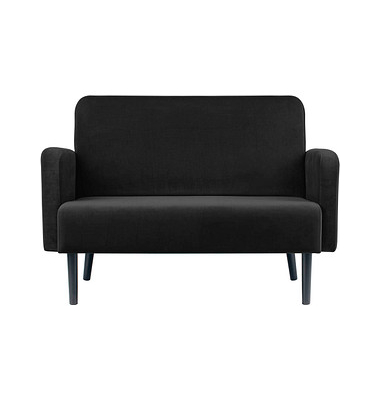 2-Sitzer Sofa LISBOA schwarz schwarz Stoff