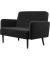 2-Sitzer Sofa LISBOA schwarz schwarz Stoff