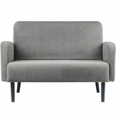 2-Sitzer Sofa LISBOA grau schwarz Stoff