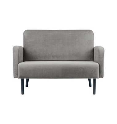 2-Sitzer Sofa LISBOA grau schwarz Stoff