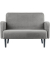 2-Sitzer Sofa LISBOA grau schwarz Stoff