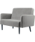 2-Sitzer Sofa LISBOA grau schwarz Stoff
