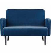 2-Sitzer Sofa LISBOA blau schwarz Stoff