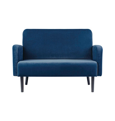 2-Sitzer Sofa LISBOA blau schwarz Stoff