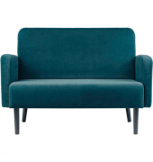 2-Sitzer Sofa LISBOA grün schwarz Stoff