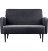 2-Sitzer Sofa LISBOA anthrazit schwarz Stoff