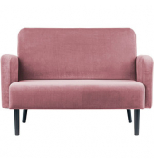 2-Sitzer Sofa LISBOA rosa schwarz Stoff