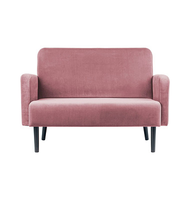 2-Sitzer Sofa LISBOA rosa schwarz Stoff