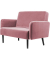 2-Sitzer Sofa LISBOA rosa schwarz Stoff