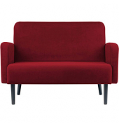 2-Sitzer Sofa LISBOA rot schwarz Stoff
