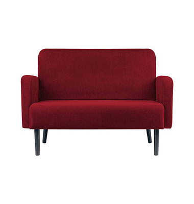 2-Sitzer Sofa LISBOA rot schwarz Stoff