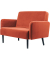 2-Sitzer Sofa LISBOA rost schwarz Stoff