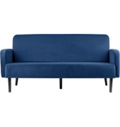 3-Sitzer Sofa LISBOA blau schwarz Stoff