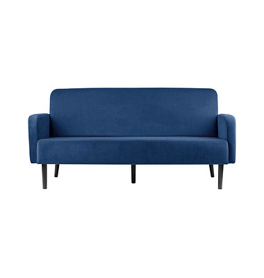 3-Sitzer Sofa LISBOA blau schwarz Stoff