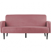 3-Sitzer Sofa LISBOA rosa schwarz Stoff