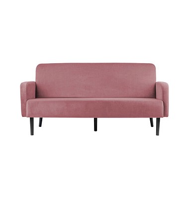 3-Sitzer Sofa LISBOA rosa schwarz Stoff