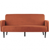 3-Sitzer Sofa LISBOA rost schwarz Stoff