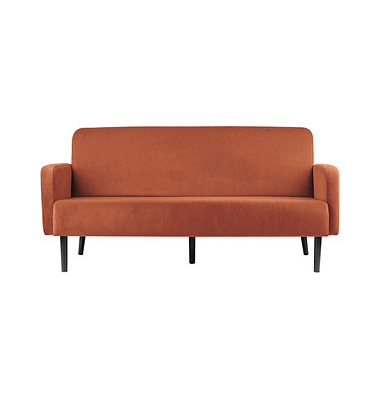 3-Sitzer Sofa LISBOA rost schwarz Stoff